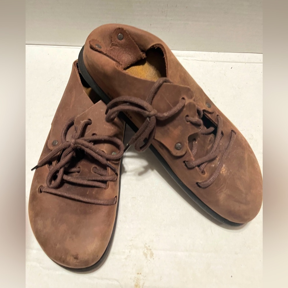 Birkenstock Montana Suede Leather Shoes EU 41 US 10 Brown Lace Up